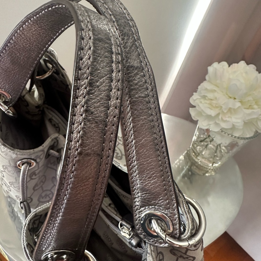 Michael Kors Silver Hardware Monogram Shoulder Ba… - image 5